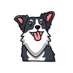 Cute Dog Sticking Her Tongue Out Cartoon Icon Illustration
