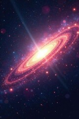 Glittering cosmic rays illuminate an otherworldly atmosphere, space, glow, white silver