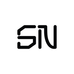 SN monogram logo design letter text name symbol monochrome logotype alphabet character simple logo