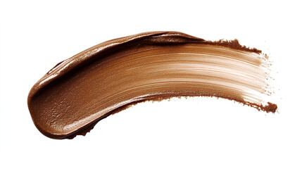 Bronzer, eye shadow smear isolated on white background. Eye shadow color swatch