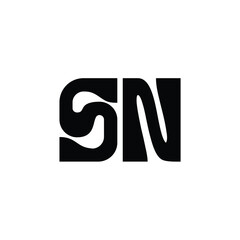 SN monogram logo design letter text name symbol monochrome logotype alphabet character simple logo