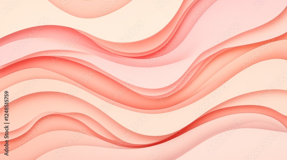 Poster abstract pink and peach wave pattern design