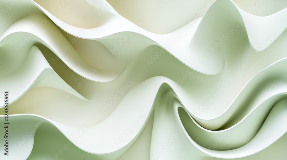 Poster abstract white green wave pattern design