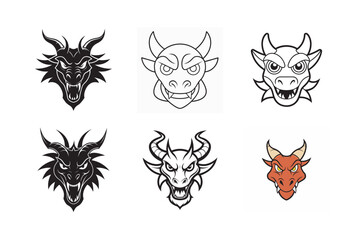 A legendary dragon head outline 