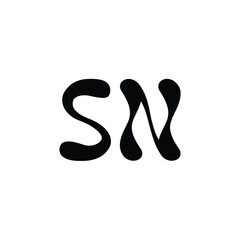 SN monogram logo design letter text name symbol monochrome logotype alphabet character simple logo