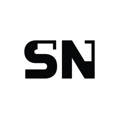 Obraz premium SN monogram logo design letter text name symbol monochrome logotype alphabet character simple logo