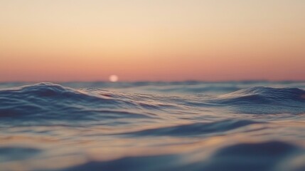 Sunset Ocean Waves Gentle Rolling Water