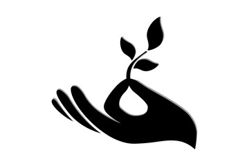 Fototapeta premium Hand holding a tea leaf Image of a hand gently holding a fresh tea leaf. Freshness of nature. Project related to tea, healthy lifestyle, ecology or organic products. The leaf is clearly visible, with 