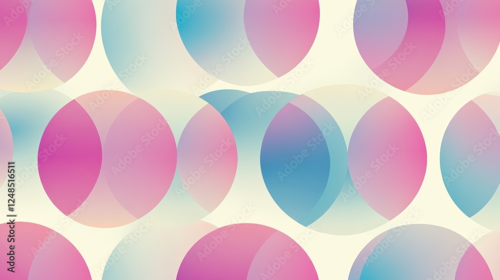 Poster overlapping pastel circles abstract design