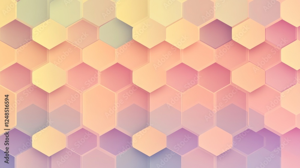 Poster abstract pastel hexagon geometric pattern background
