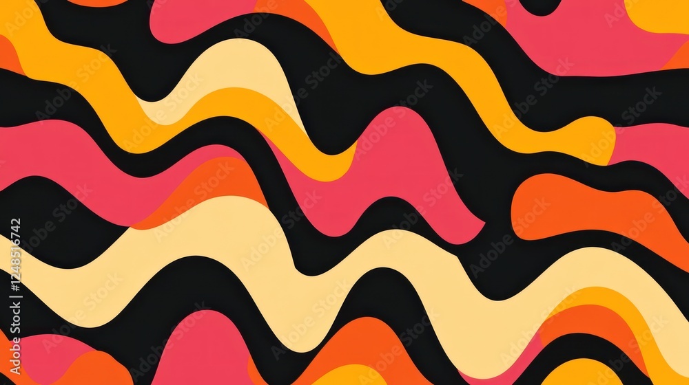Aufkleber abstract colorful wavy pattern design