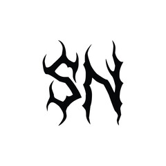 SN monogram logo design letter text name symbol monochrome logotype alphabet character simple logo