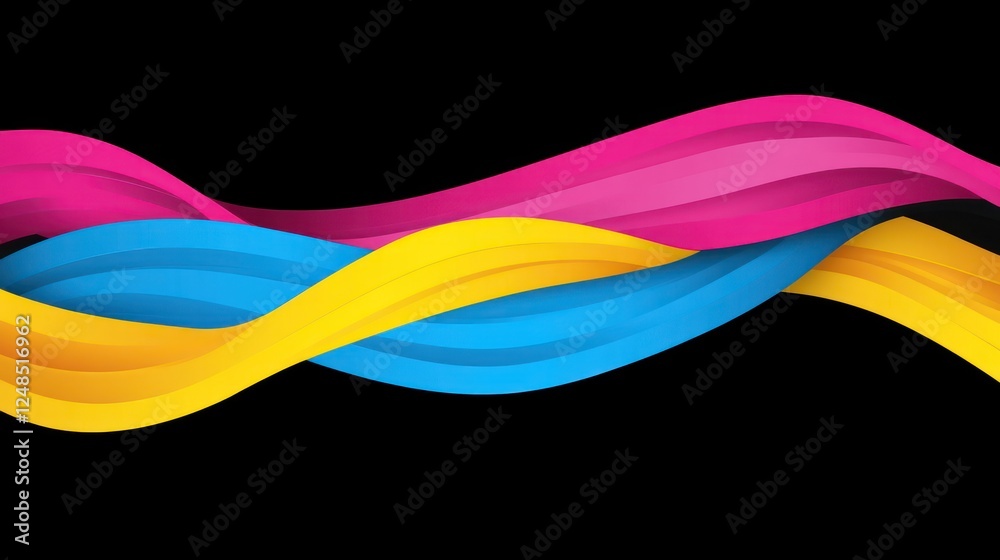 Aufkleber abstract colorful waves flowing design