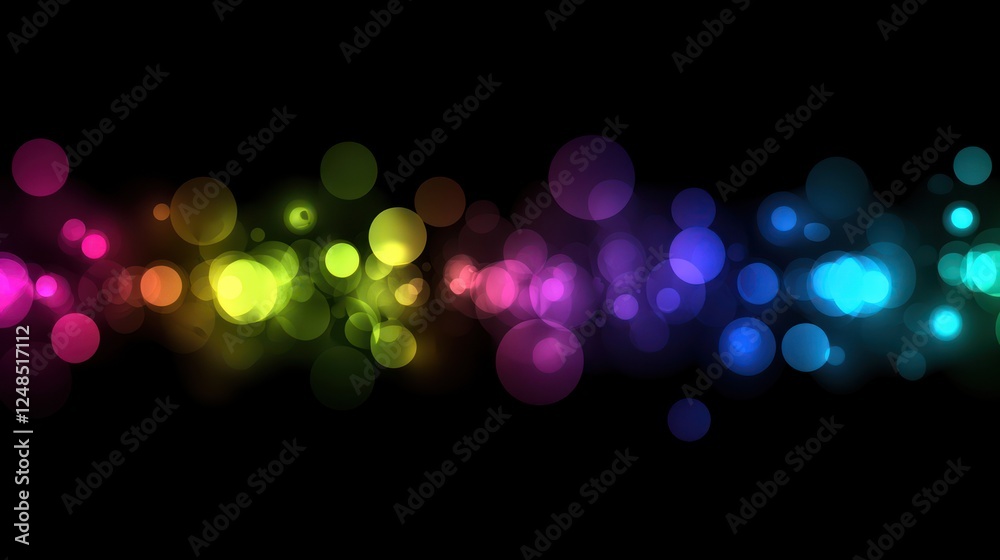 Poster Rainbow Bokeh Lights Abstract Background Design