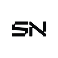 SN monogram logo design letter text name symbol monochrome logotype alphabet character simple logo
