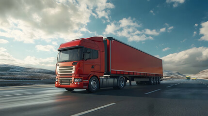 Truck transport on the road