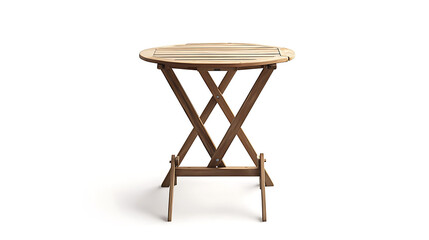 A wooden table with a round top and four legs