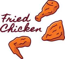 Fried Chicken Cartoon logo design 