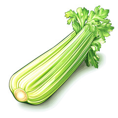 Fototapeta premium Fresh Celery: A Vibrant Green Vegetable, Perfect for Healthy Cooking and Dieting