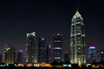 Obraz premium new york city skyline at night