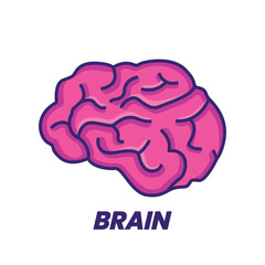 Brain Cartoon Icon Illustration