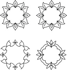 Floral Wreath and Frame Set – Minimalist Line Art
