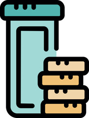 Fototapeta premium Effervescent medicine tube with stacked tablets representing healthcare and pharmaceutical treatment