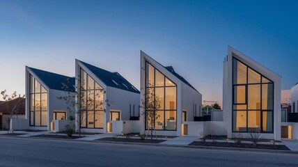 Fototapeta premium Neubaugebiet von Einfamilienhäusern