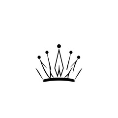 Black and White Crown: A Simple Symbolic Vector Crown on White Background.