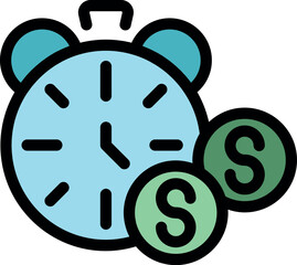 Clock with dollar symbol representing time management, deadlines, and efficient resource allocation in business and finance