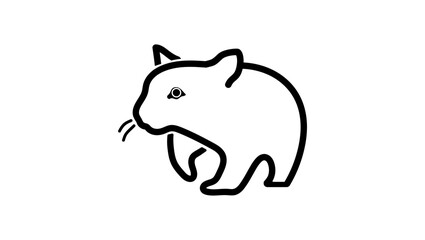 Wombat symbol, black isolated silhouette