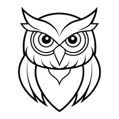 Vector illustration of owl isolated on white background. For kids coloring book.