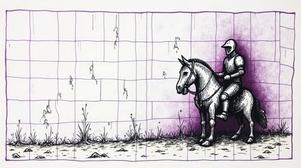 Knight Drawing in Contemporary Style