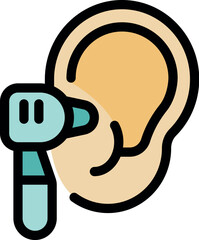 Medical professional using otoscope examining patient's ear canal during a medical check up