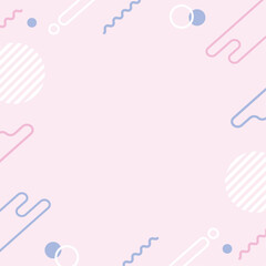 幾何学デザインのかわいいフレーム　ピンク