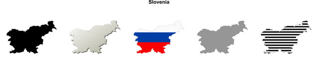Obraz premium Slovenia outline map set