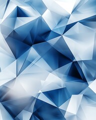 Fototapeta premium Abstract geometric background featuring white and blue gradient polygons with a futuristic and modern aesthetic