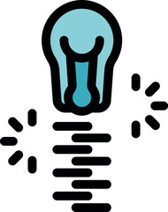 Light bulb with motion trails symbolizing fast thinking, quick ideas, and innovative solutions