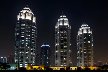new york city skyline at night