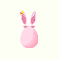 Vector illustration of an Easter egg with ears