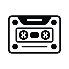 An icon of cassette in modern style, multimedia device vector