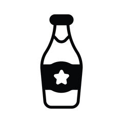 A bottle of champagne, editable vector