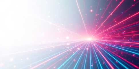 Obraz premium Abstract glowing lines, white backdrop, futuristic tech design, sci-fi, simple