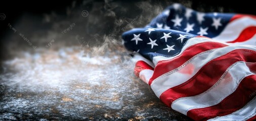The American flag waving in the wind, symbolizing national pride, patriotism, and the spirit of freedom and justice.