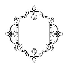 Ornate Floral Framework: A Black and White Decorative Pattern.