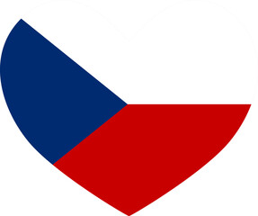 Czech Republic heart shaped icon flag illustrator national