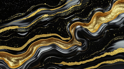 Obraz premium Luxury Black and Gold Marble Texture