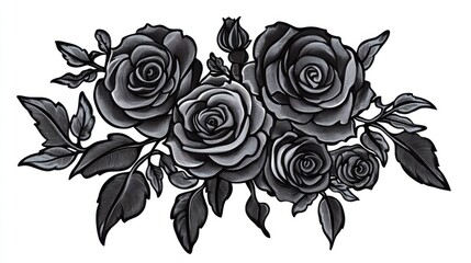 Stunning Black and White Rose Bouquet Floral Design