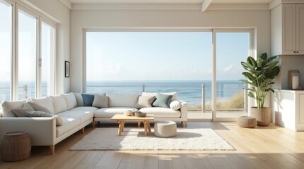 Coastal Beach House with Light Wooden Floors