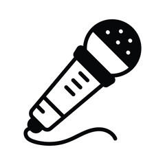 A microphone representing singing, broadcasting, and performances